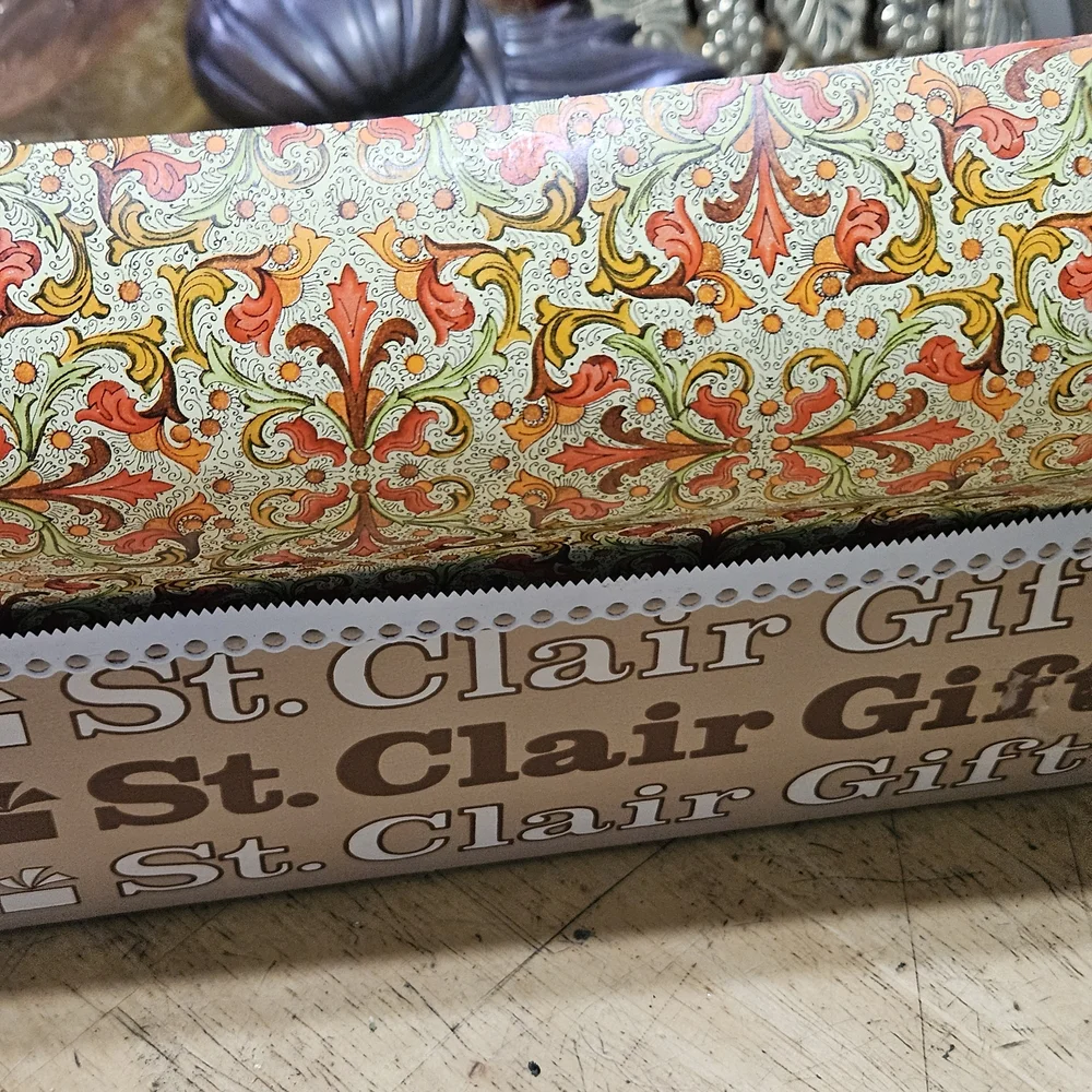 Vintage St. Clair Gift Wrap featuring a Traditional Florentine Renaissance Motif